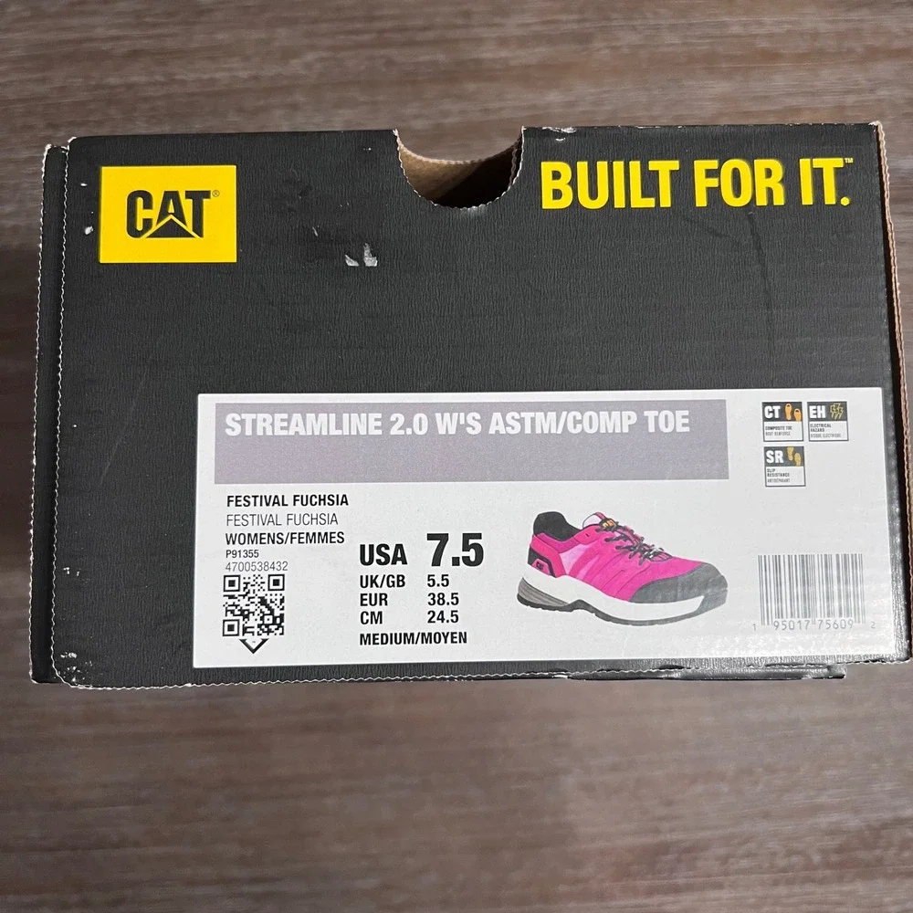 CAT Streamline 2.0 Womens Composite Toe Work Shoes P91355 Fuchsia Size 7.5,‎ New